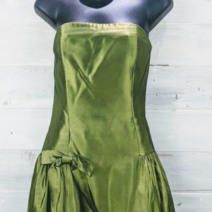 Vintage Green Jessica McClintock Strappless Dress